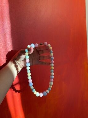 Vintage Pastel Multicolor Beaded Necklace